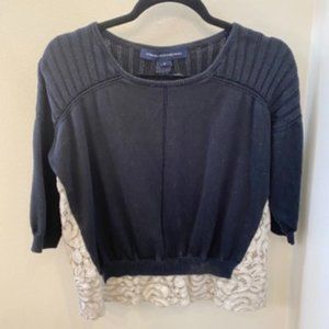 Cropped Black and white lace sweater